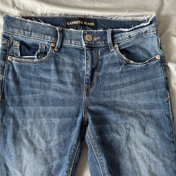 Express Denim - Express Distressed Blue Ankle Jeans